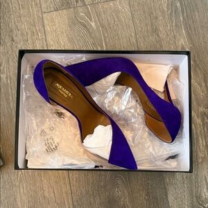 Aquazzura Violet Suede D'Orsay Pumps